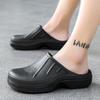 Mens Women Summer Black Flats Platform Sandals Slippers for Home Outdoor Clogs Chef Shoes Nurse Doctor Shoes Garden Casual Shoes