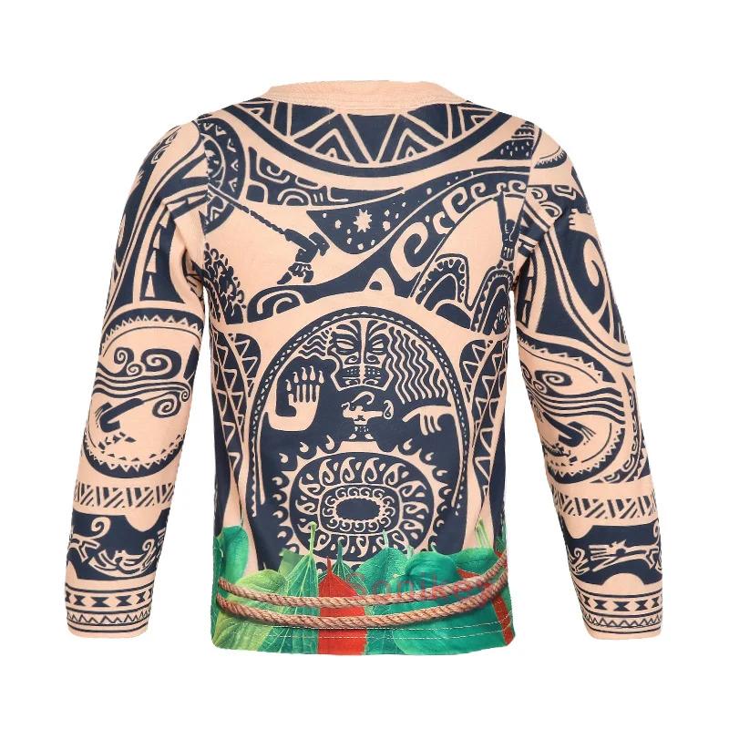 Spring and Autumn Round Neck Tribal Pattern 3D Printed Top Fashionable Casual Long Sleeved Men's T-shirts