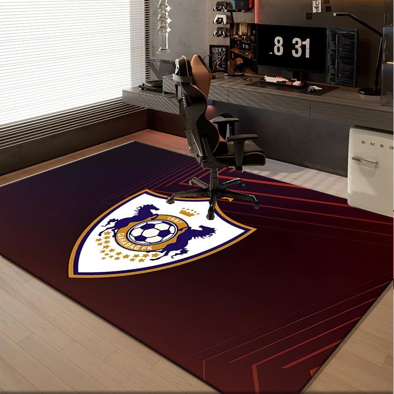 1PC rug Soccer Team Qarabag Design Carpet, Chair Rug,Area Rug for Office Bedroom living rooms bedroom, Doormat decor Christmas fan gifts