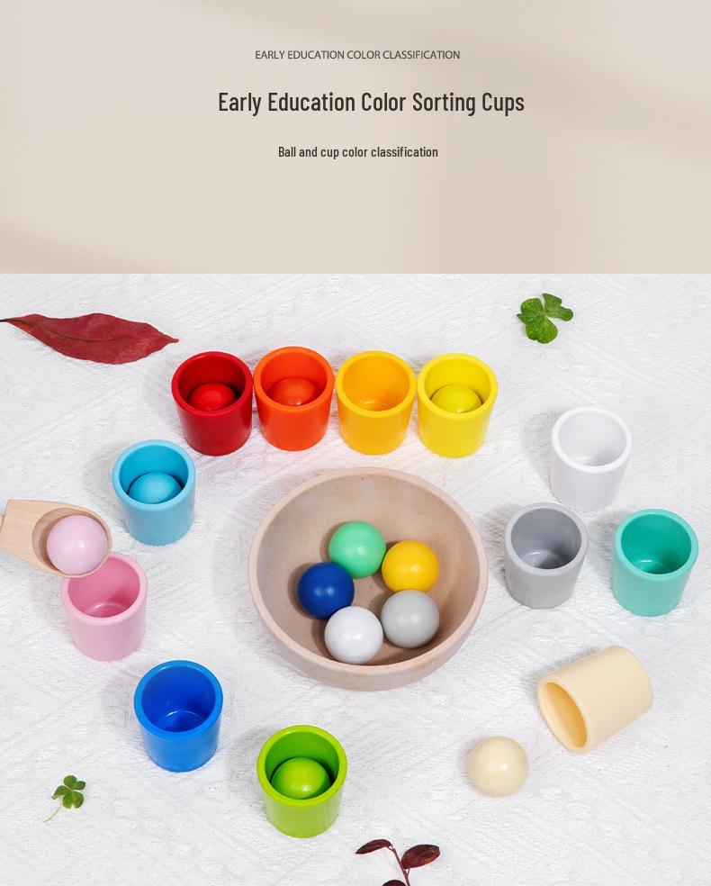 Montessori Lustige Farb-Sortierbecher für die Früherziehung und das praktische Lernen