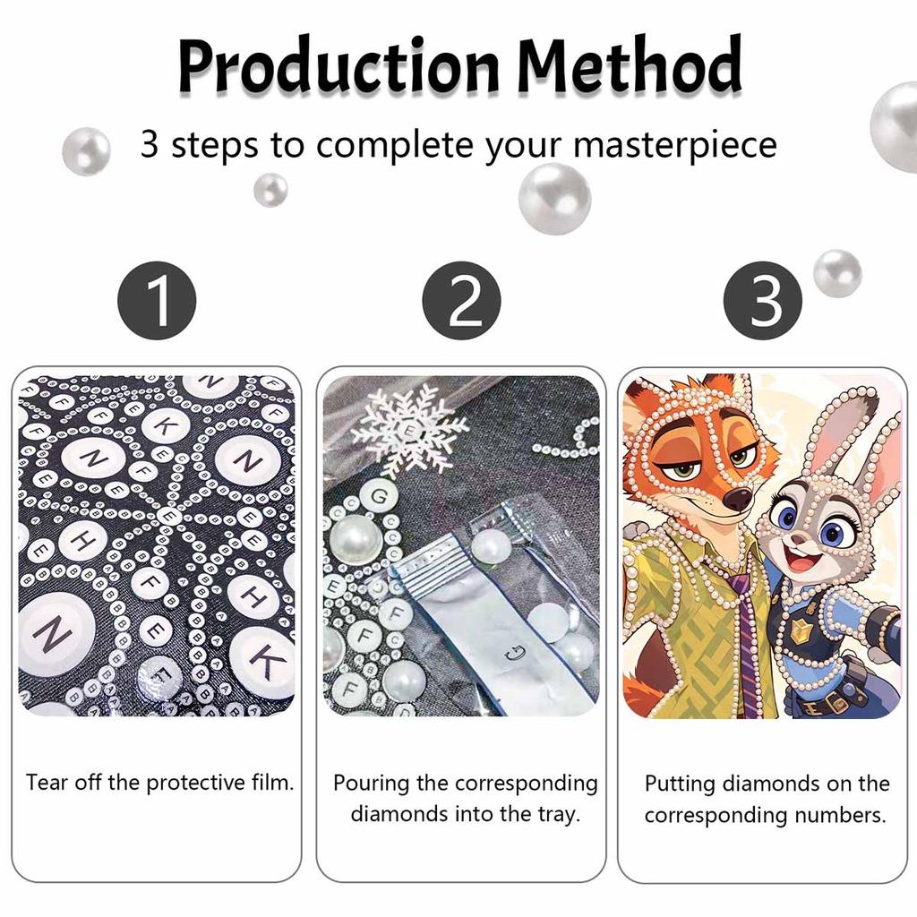 Disney Pearl Painting DIY Zootopia Selfie Atmosphere, Pearl Art Painting, Pearl Gem Painting Home Wall Decoration Crafts