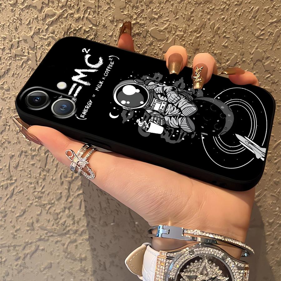 Case for Apple iPhone 17 Pro Max 11 XR XS MAX 12 14 16 15 Pro 7 8 Air 13 Funda Phone Cover Cartoon Astronaut
