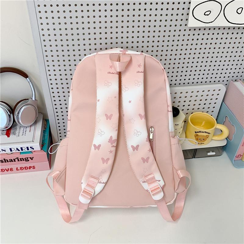 The New Schoolbag Is High-value, Fresh, Sweet, Literary and Cute Butterfly Backpack, Light Travel Backpack for Junior High School Students