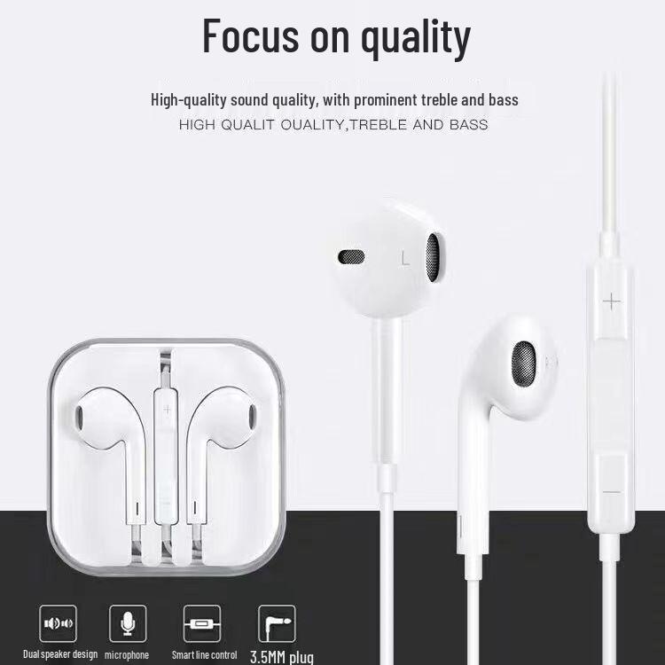 Fones de Ouvido com Fio Mais Vendidos para iPhone, Android, Tipo-C, Oppo e Huawei com Microfone