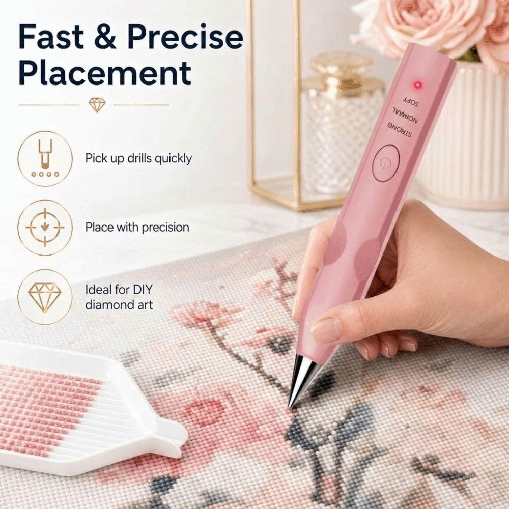Rechargeable Electric Diamond Painting Pen Low Noise Creative Wireless Drill Pen Lightweight Three Suction Levels
