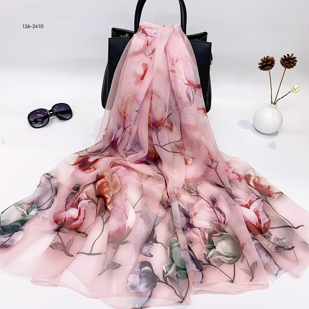 New Silk Beach Stoles Women Hijab Scarf Sunscreen Shawl Wraps Ladies Scarves Foulard Beach Stoles Female Large Bandana Echarpe