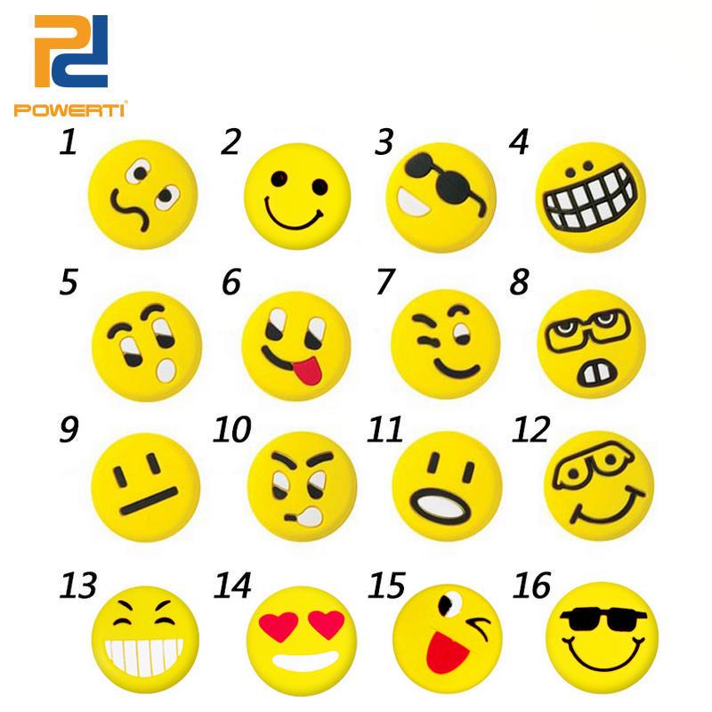 Funny Emoji Silicone Tennis Racket Dampeners - 16 Smiley Vibration Absorbers