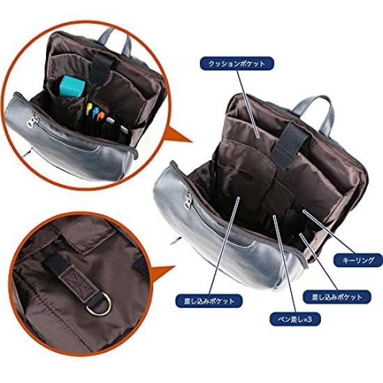 Zaino Business Elegante Doppio Uomo, Piccolo, Vera Pelle, Formato A4, VYA-1526, Cammello