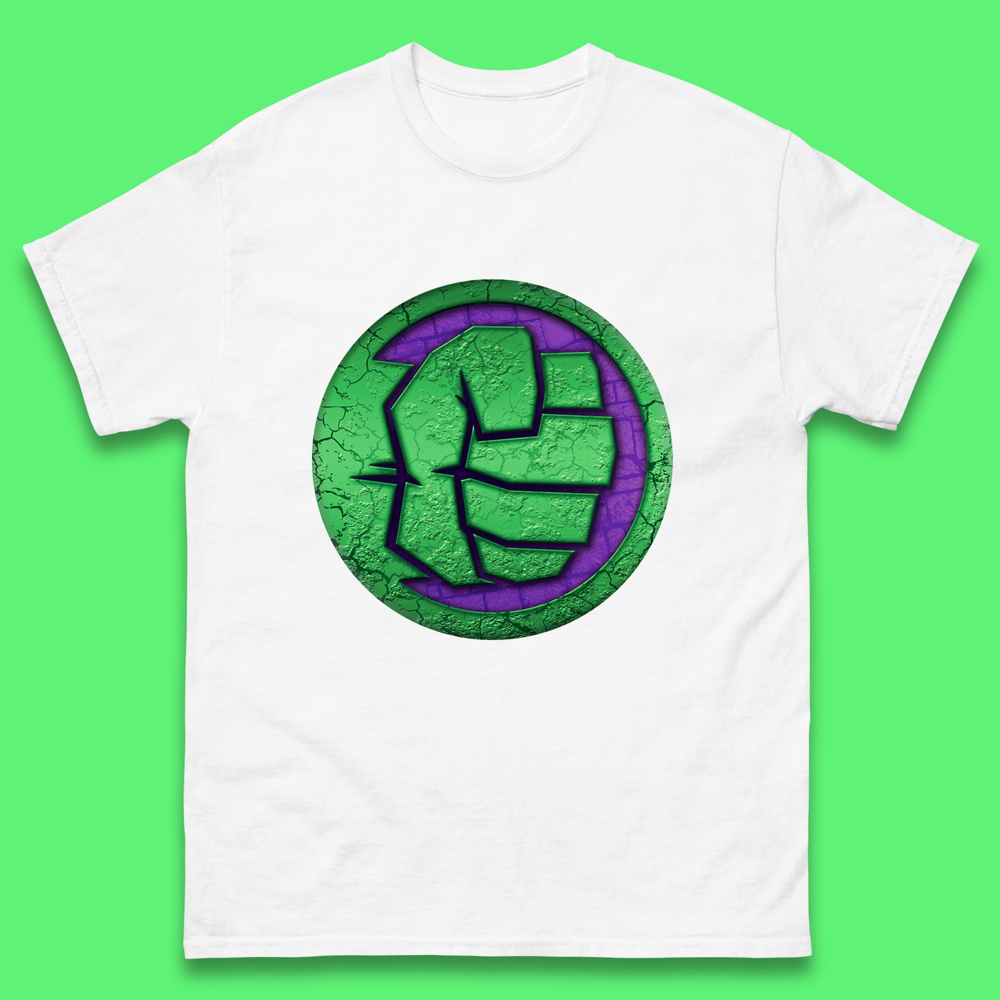 Marvels Avengers The Incredible Hulk Smash Fist Circle Logo Hulk Giant Man Hulk Superhero Movies Mens Tee Top L