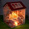 DIY Wooden Miniature Model Kit Convenience Stores Casa 3D Puzzle Doll Houses With Furniture Lights for Friends Birthday Gifts