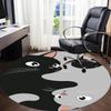 1 st Yin Yang-katt Rund Matta för Kontor, Under Kontorsstolar Sovrum Vardagsrum Heminredning, Rumsdekoration