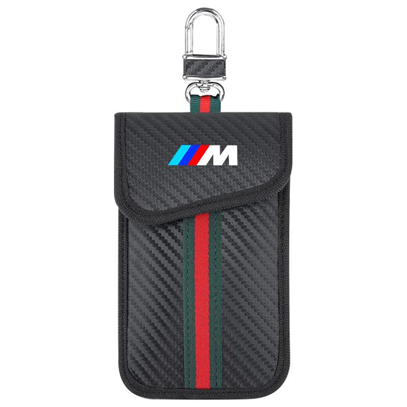 For BMW M X1 X2 X3 X5 X6 E46 E39 E90 E36E60 E34 E30 F30 Car Keys Case FOB Signal Blocker Bag RFID Shielding Key Credit Card Bag jbdf70