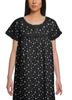 Moomaya Printed Short Sleeve Knee Length Nightdress Round Neck Sleepwear