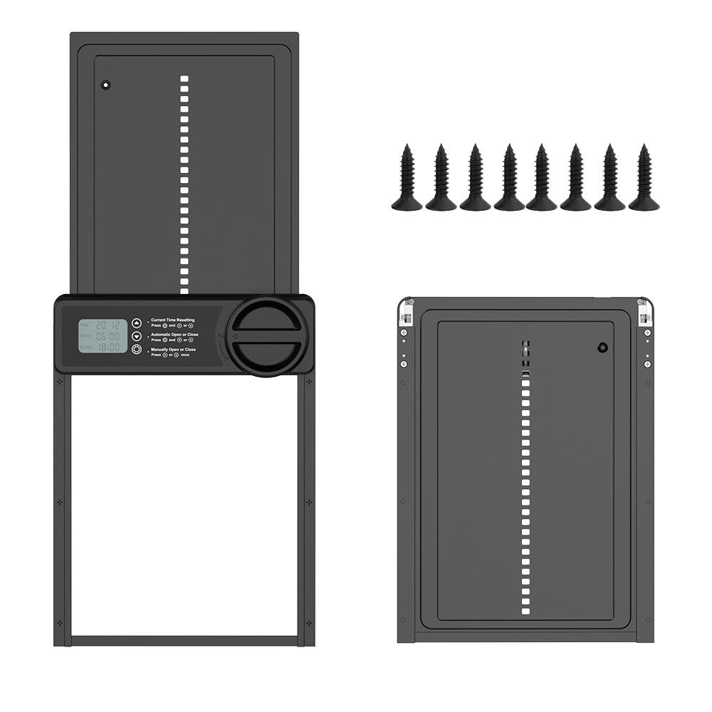 Solar-Powered Automatic Chicken Door: Waterproof Aluminum with Timer & Light Sensor for Coops & Pets