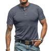 Men's Solid Color Henley Shirts Short Sleeve Casual Basic Tee Summer 3-Button Henley Lightweight Fashion T-Shirts for Men Comfort Slim Fit Tee Tops