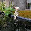 Skeleton Fishing Figurine Resin Halloween Ornaments  Landscape Garden Yard Pond Decorations Crafts Fisher Sculpture Gifts