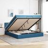 VidaXL Ottoman Bed Frame with Mattress Dark Blue 160x200 Cm Velvet, Bed Frame, Upholstered Bed Frame, Bed Frame 3311715