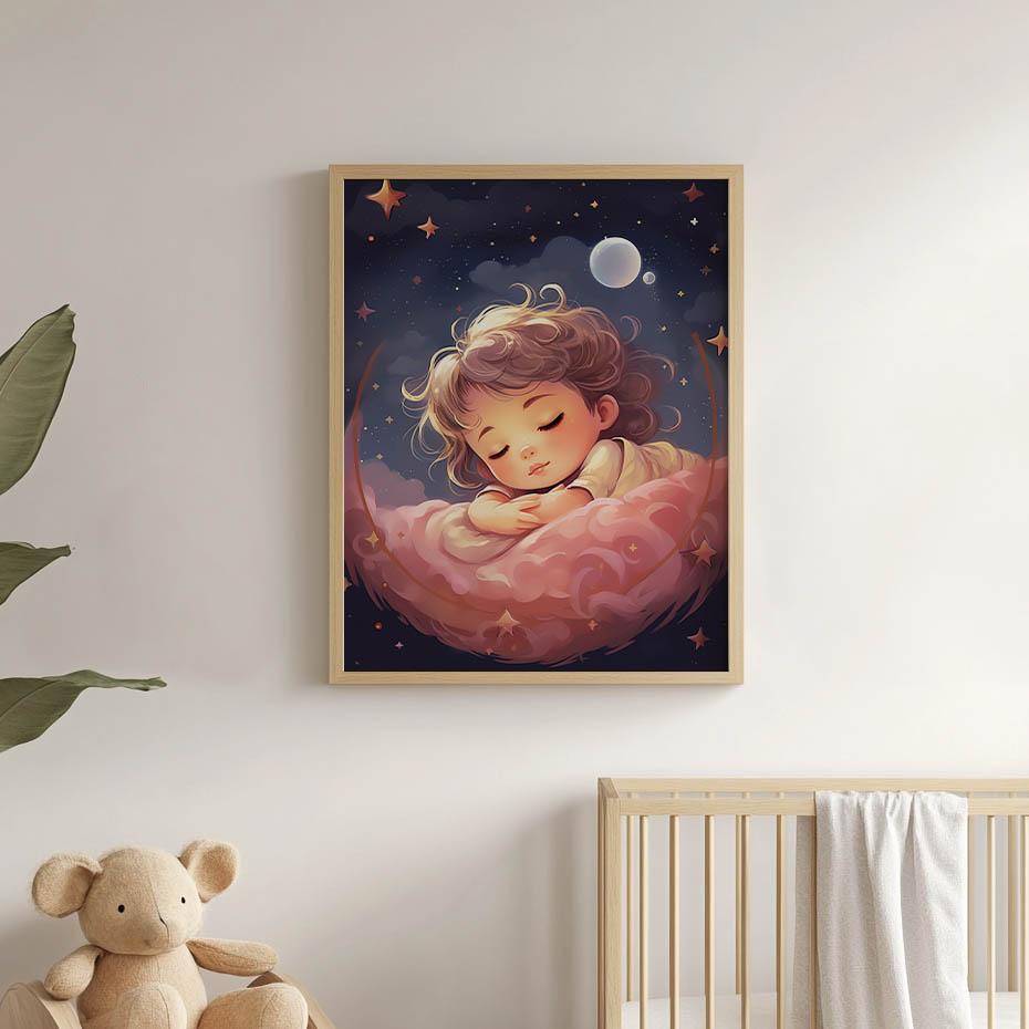 Plakat Marzenie Na Różowej Chmurze Plakat Marzenie Na Różowej Chmurze, 40X50 Cm, Rama Aluminiowa Czarna, Papier Matowy 230 Gsm