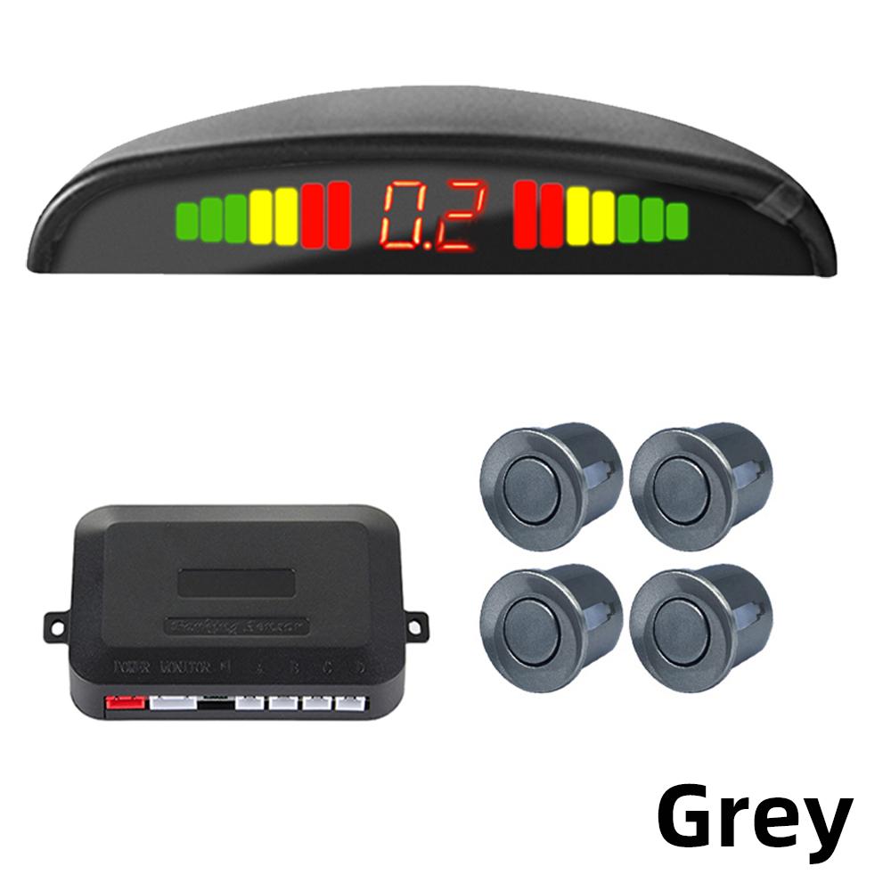 

HIPPBQCC Car Parking Sensors Parking Kit LED Display 4Sensors 22mm Backlight Reverse Backup Radar Monitoring System 4 Colors 12V сірий
