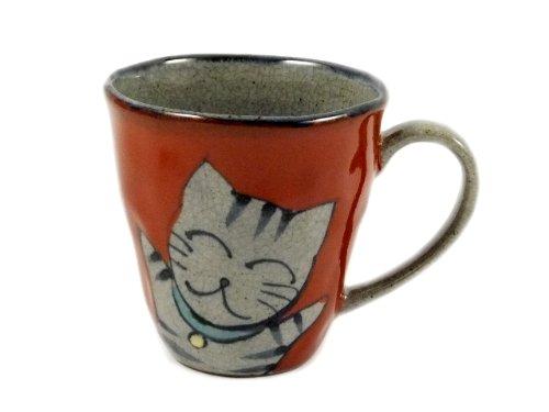 Arita Hasami Ware Shoho Kiln Banzai Cat Pair of Mugs
