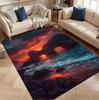 3D Sunset Ocean Beach Cliff Area Rug for Living Room Bedroom Non Slip Floor Mat Modern Home Decor Carpet Gift