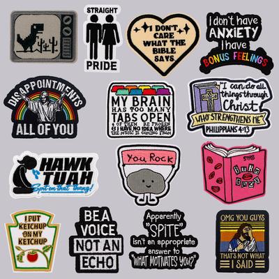 Jesus Patches On Clothes Funny Quotes Embroidered Patches Badges Iron On Patch DIY Jackets Sew Stickers Clothing Accessories