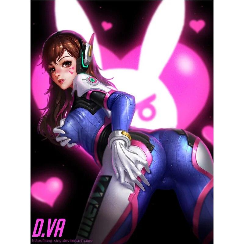 Print Canvas Game halloween DVA demon Nude Sexy Girl Art Living Room Bedroom Hanging Picture