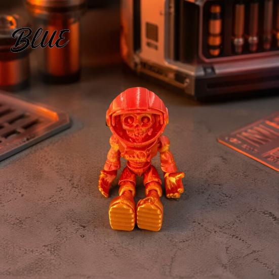 Artikulationsfigur 3D-gedruckte Schädel-Astronauten-Figur Skelett-Raumfahrer-Figur Coole Raumdekoration Halloween Bewegliche Gelenke Ornament für