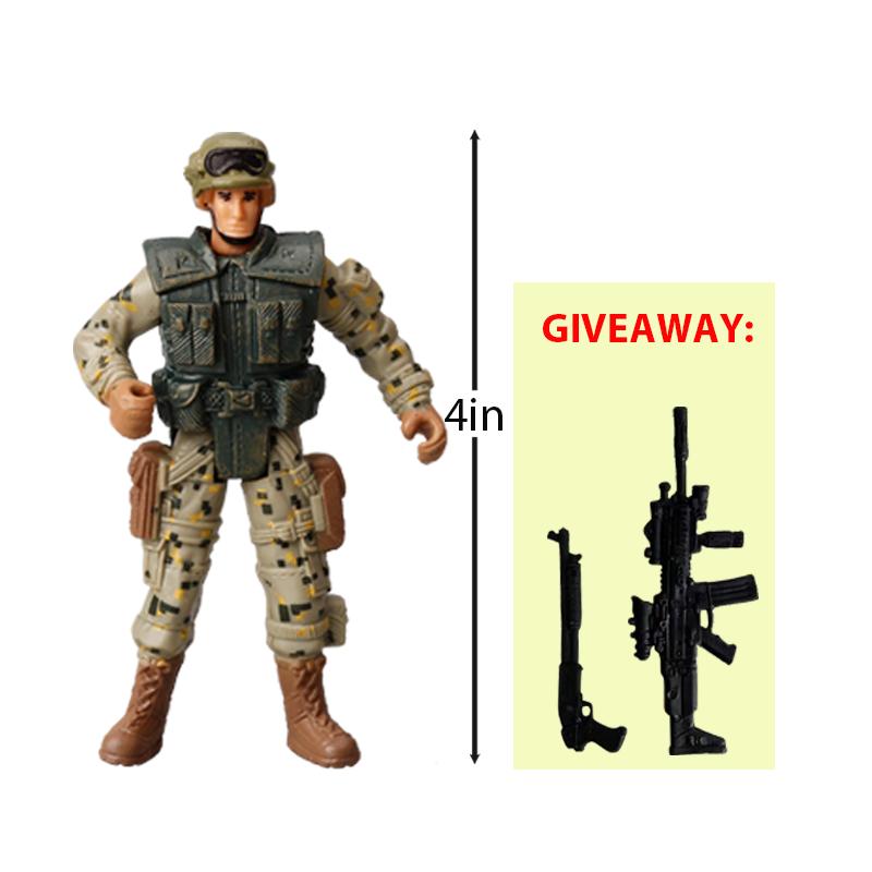 10cm Warrior Elite Force Army Police Military Snow Navy Soldier Action Figure Toy Terrorist SWAT Team Figuras for Children Gift