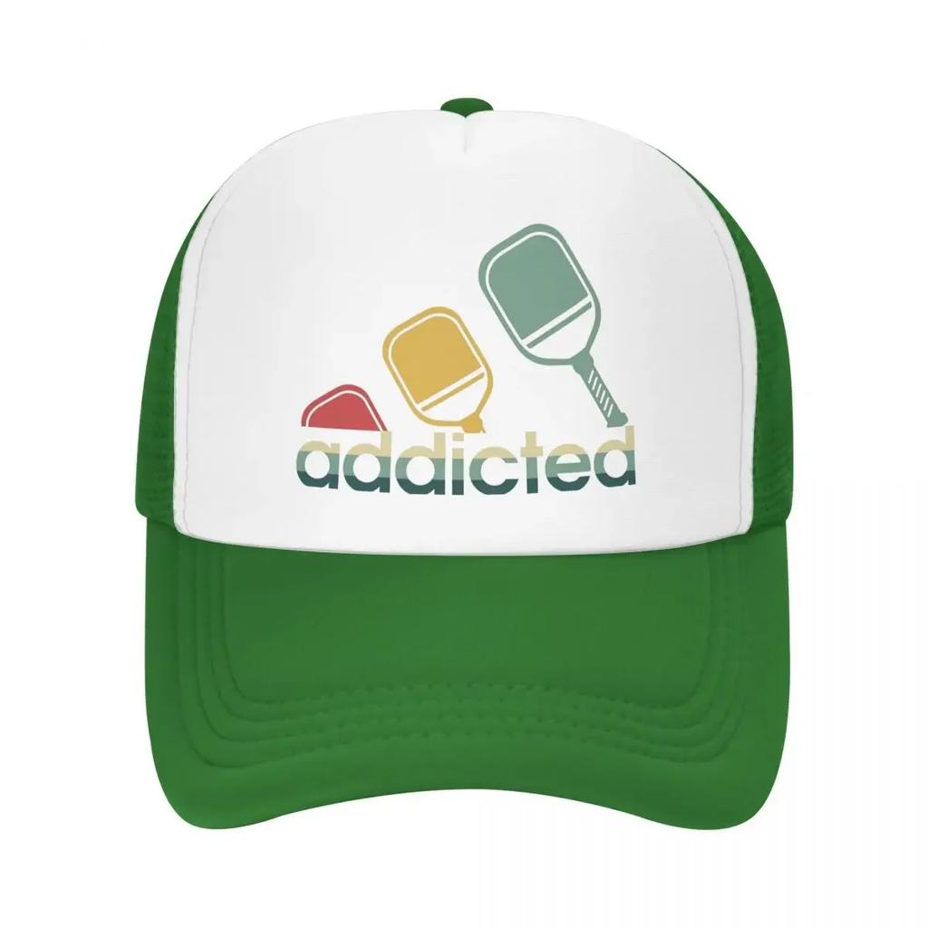 Addicted To Pickleball Sports Mesh Golf Hat Caps Outfits for Women Unisex Adjustable Baseball Cap Mesh-Back Cooling Breathable Caps