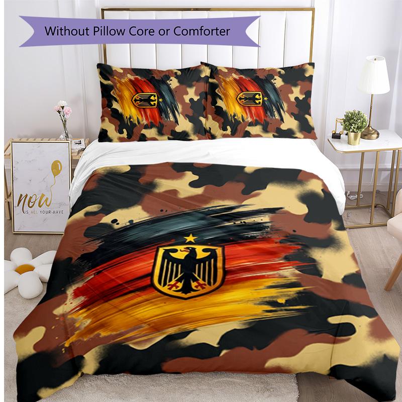 Germany Football Printed Bedding 3 Piece Set Cozy Breathable Bed Cover Set as Housewarming Holiday Gift