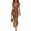 New International Station Women's European and American Sexy Elegant Lace Printed Dress