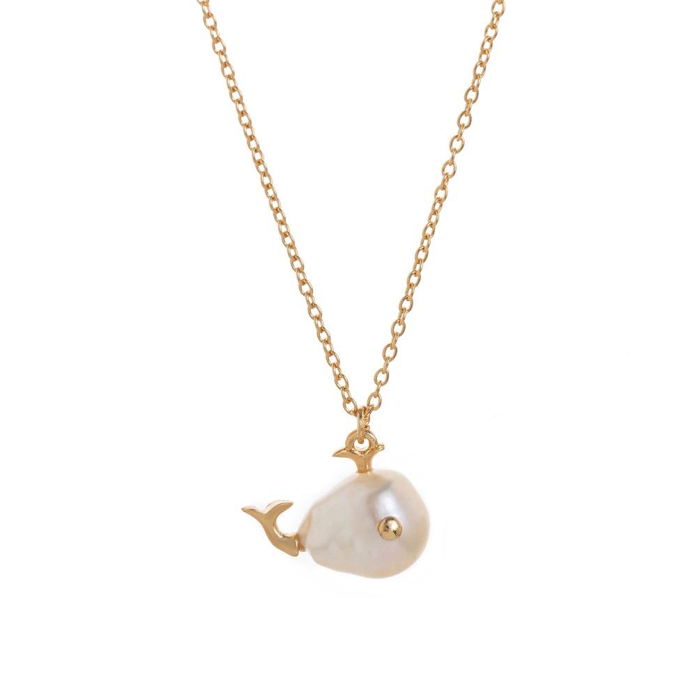 Baroque Pearl Clownfish Pearl Necklace Whale Marine Style Necklace Little Fish Ear Stud  Gift