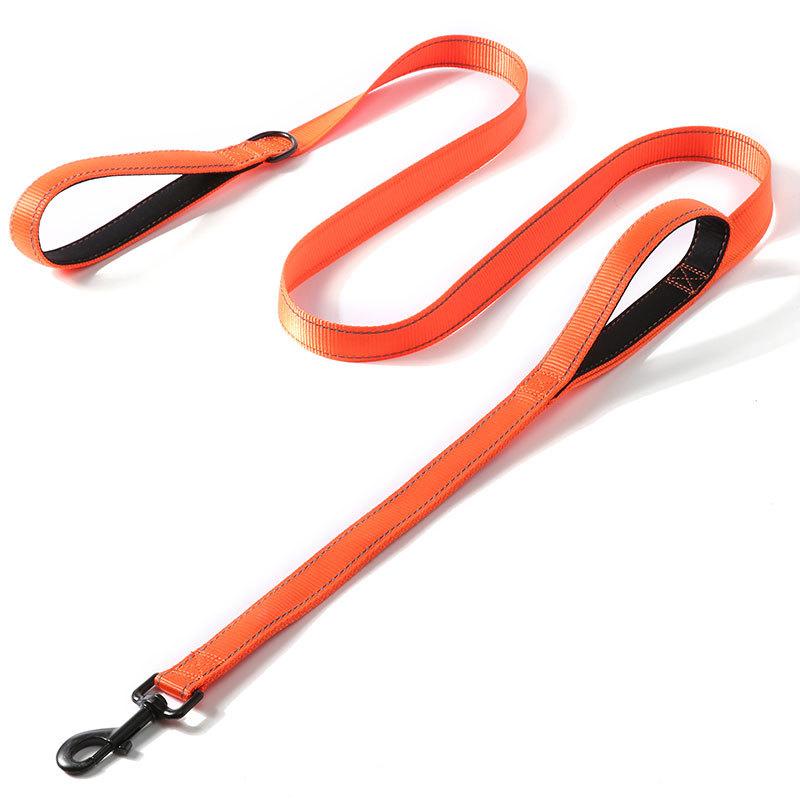 1,2/1,5/1,8m Zweihand-Schwerlast-Doppelgriff-Nylon-Hundeleine Für Training Kontrolle Sicherheitsseil Spaziergang Katzen Hunde Geschirr Leine