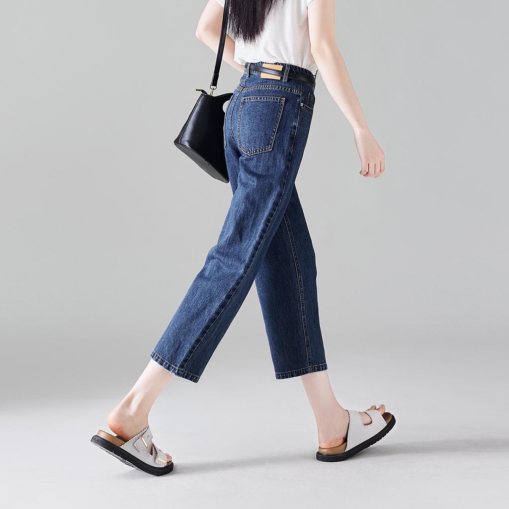 High Waisted Denim Cropped Pants for Women In Summer 2025, Thin, Fashionable, Versatile, Slimming Straight Leg Pants