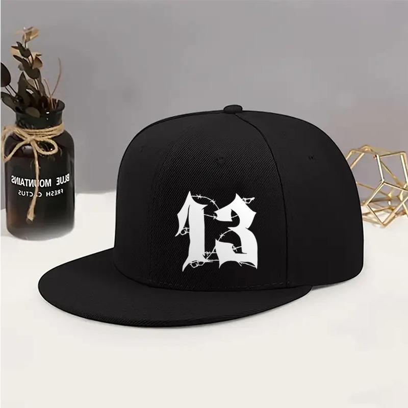 Number 13 Printed Baseball Cap Street Hip-Hop Cap Urban Fashion Unisex чёрный