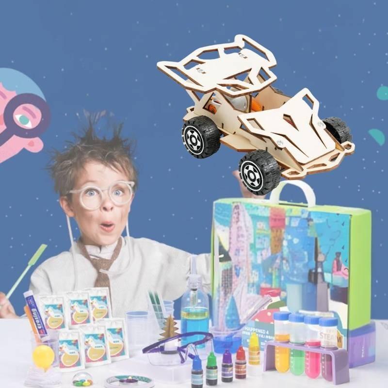 Kids Educational Science Diy Wooden Remote Control Car Model Kit Handmade Assembly Steam Toy