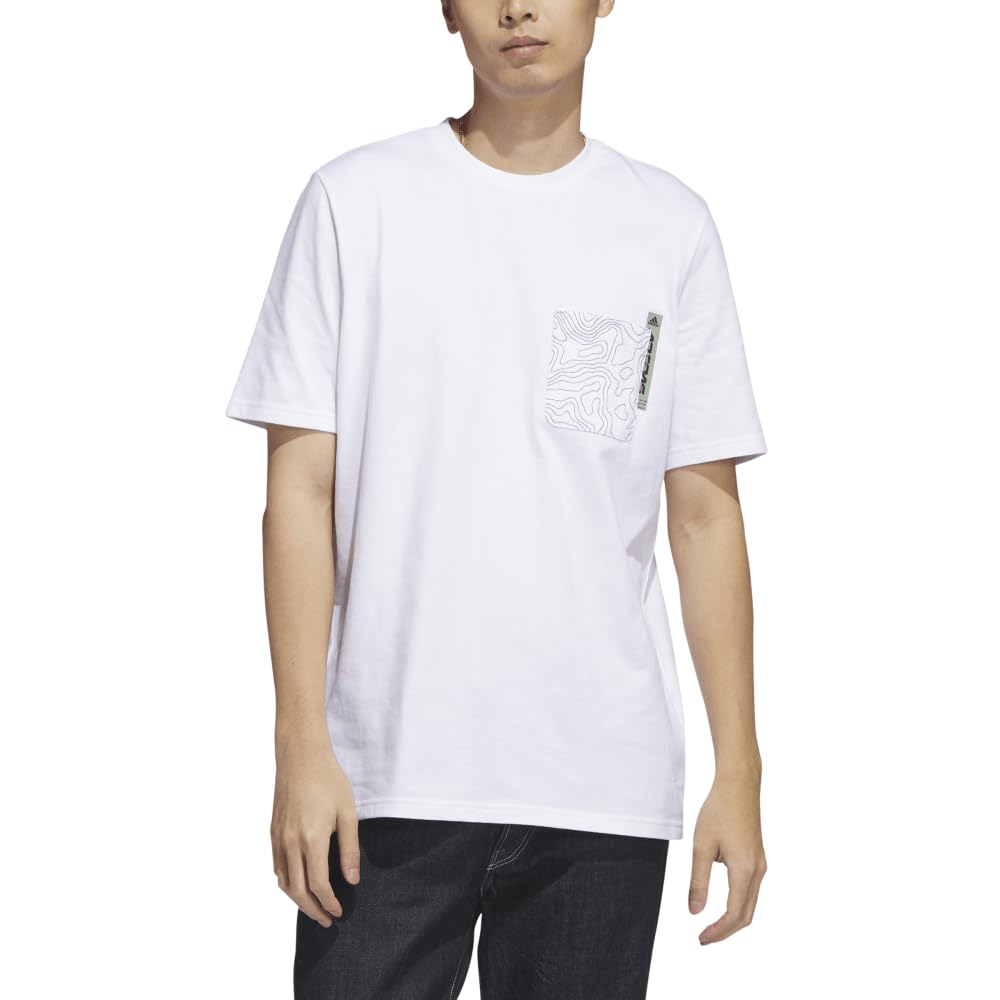 Adidas City Escape Graphic Pocket Short Sleeve ENC41 White 2XL T-Shirt Men's (H49665)