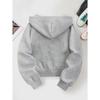 Early Autumn New Short Hooded Sweatshirt, American Retro Letter Cross Print, Sexy Spicy Girl Versatile Loose and Slimming Zipper Jacket