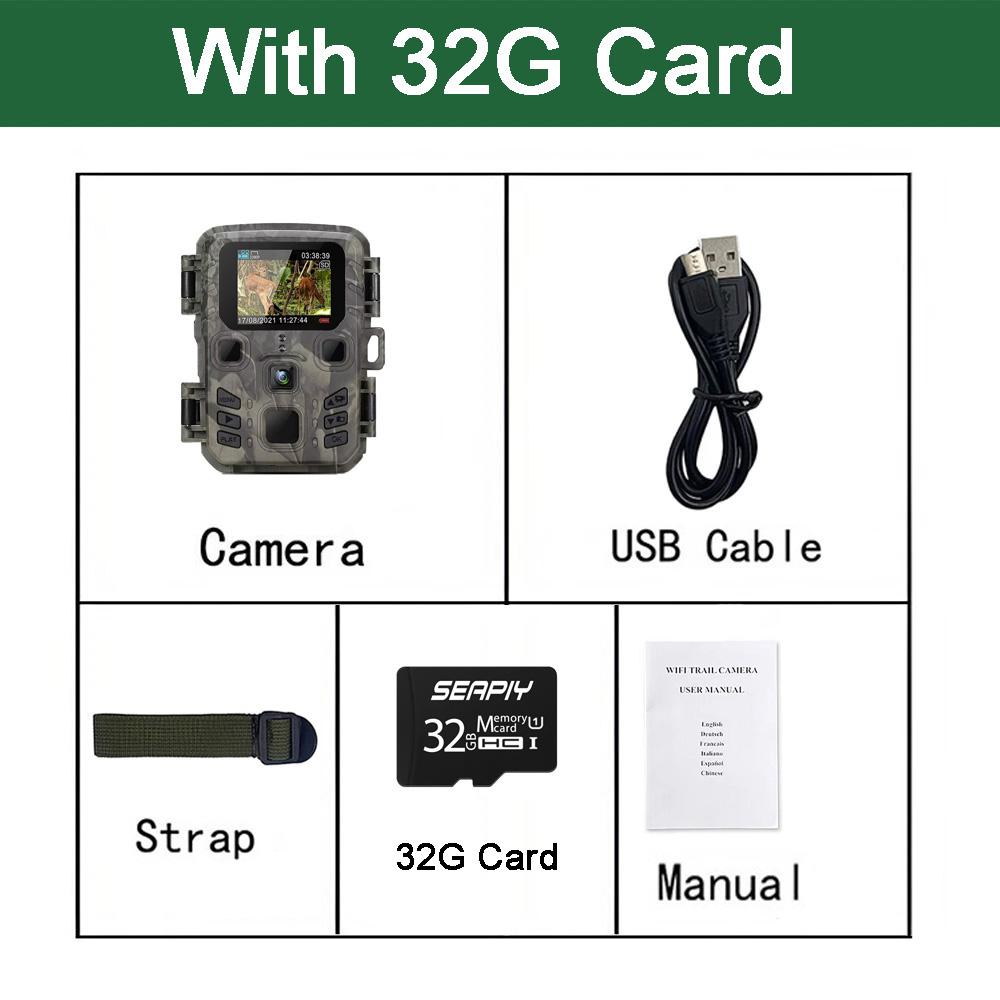 Outdoor Wifi Hunting Trail Camera 20MP 1080P Wildlife Tracking Camera IP65 Night Vision Waterproof Trap Camera