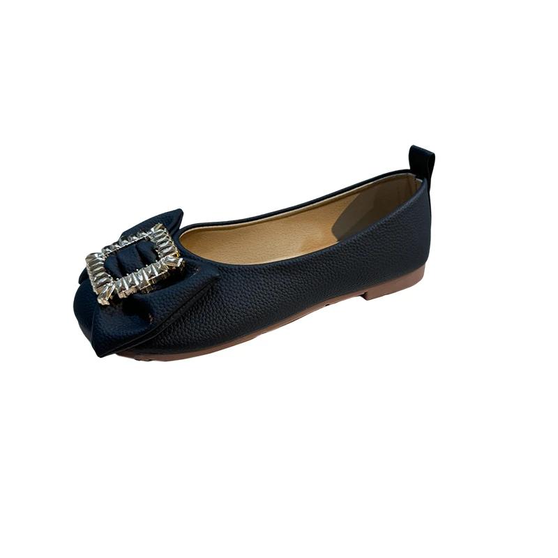 Mode Damen Schuhe 2024 Neue Flache Damenballerinas Mode Schleife Täglich Flache Schuhe Damen Heißer Verkauf Übergröße Kristall Flach Niedrige Absätze