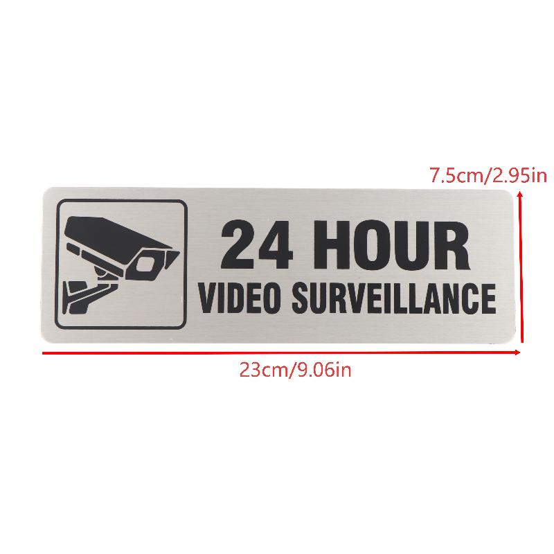 Znak nadzoru wideo 24h Metalowa tablica ostrzegawcza CCTV Wodoodporna tabliczka z alertem bezpieczeństwa Do domu, podwórka, willi, do użytku na zewnątrz, na ścianie