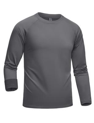 KEFITEVD Long Sleeve Winter Warm Running Dry Training Outdoor Badminton Long Sleeve Dark Size 2XL Men's Undershirt, Shirt, Wear, Stretch, T-Shirt,
