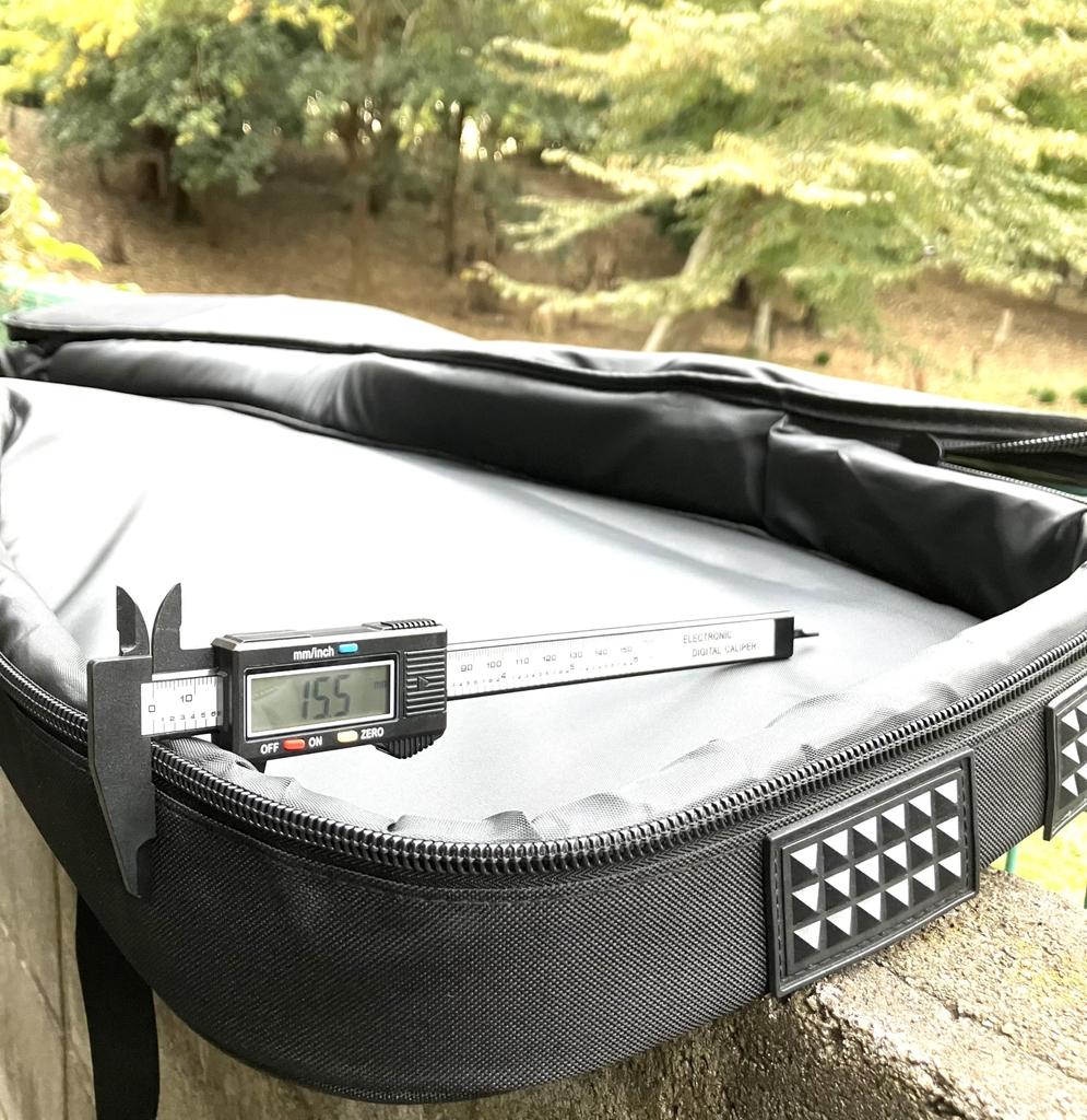 Yaonkaku 15mm Sponge Professional Electric Guitar Black 103x36x7cm Semi-Hard Case, Nylon,