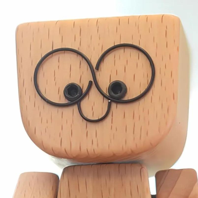 Shaking Wooden Man Figurine Magnetic Changeable Car Dashboard Decoration Air Outlet Fragrance Ornaments Desktop Decor emoticon Kid Friendly