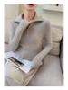 25 Premium Women's Baby Cashmere Cardigan, Double-Zipper Lapel Ribbed Sweater, Loose Wool Coat for Autumn/Winter.