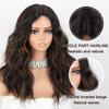 MISS WIG Lange brune bølgete parykker for kvinner Midtdel Krøllete brune blandet blonde parykker Syntetiske høydepunkter for daglig fest