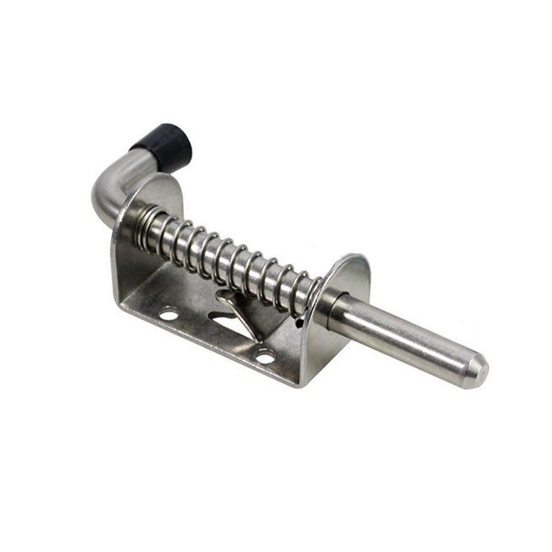 A84E-6Pcs 5 Inch Stainless Steel Spring Loaded Latch Pin Barrel Bolt 2Mm Thickened Door Lock Brushed