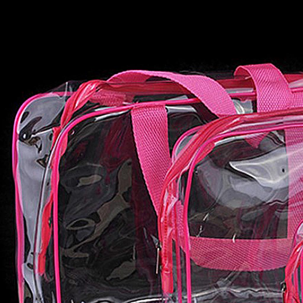 Bags, 3Packs Cosmetic Makeup Bags Set Waterproof Clear PVC w/ Zipper Handle Portable Travel Pouch