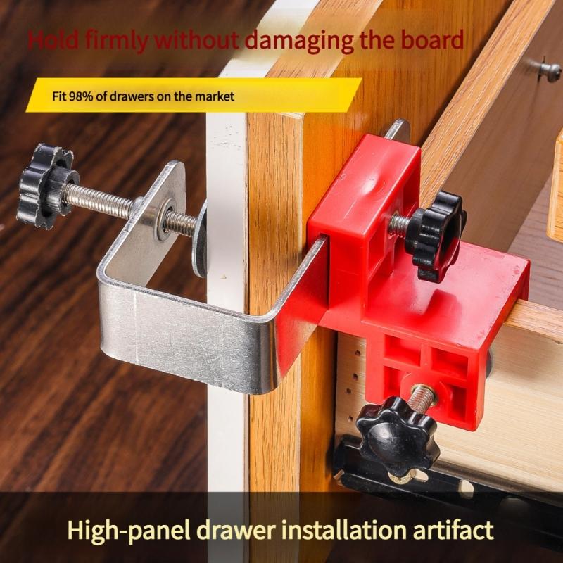 Stainless Steel Drawer Panel Clamp Woodworking Jig Steel Drawer Panel Clips Drawer Front Installation Clamp